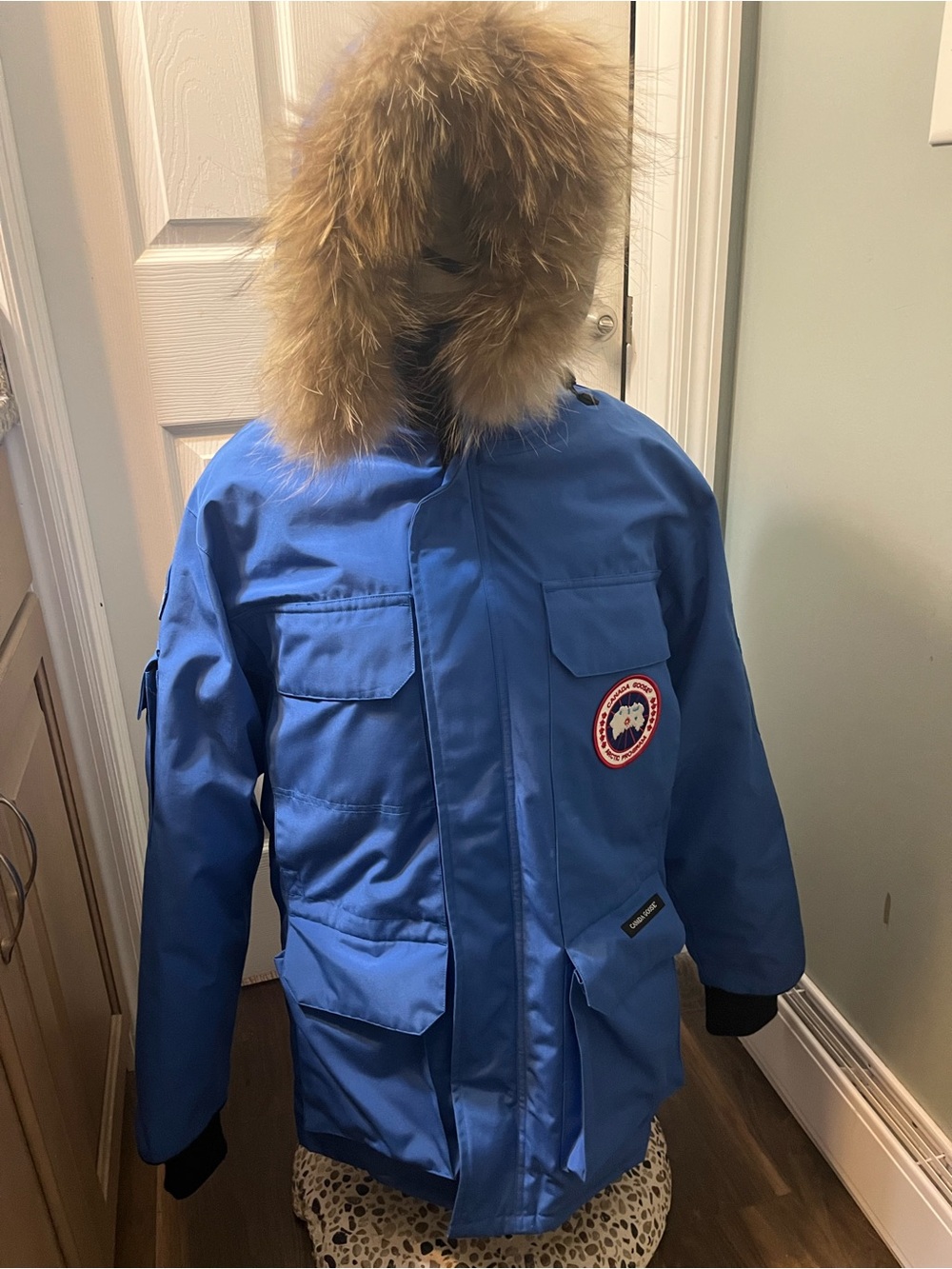 Canada Goose Blue Parka with Fur Trim Hood